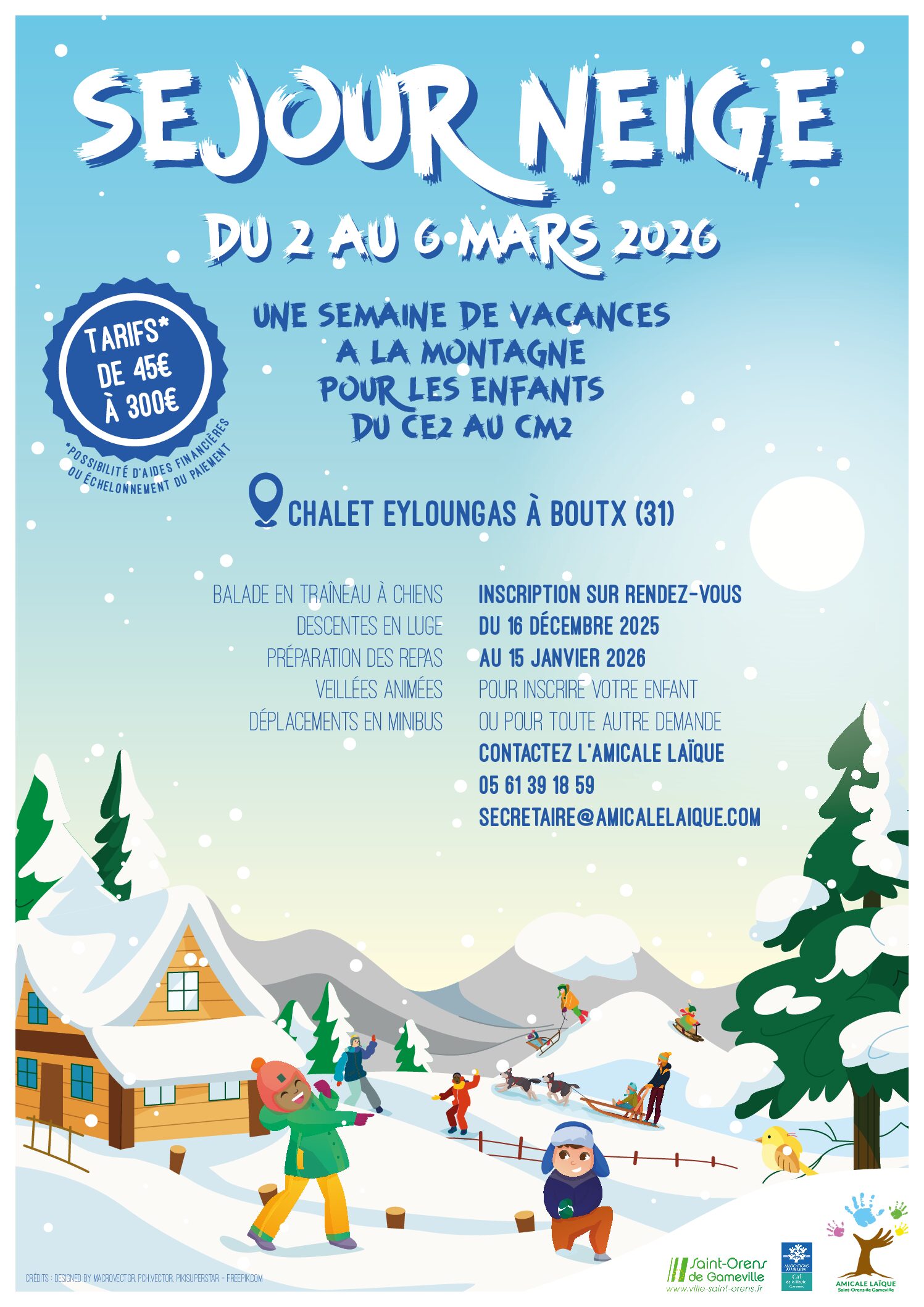 AFFICHE SEJOUR NEIGE 2026