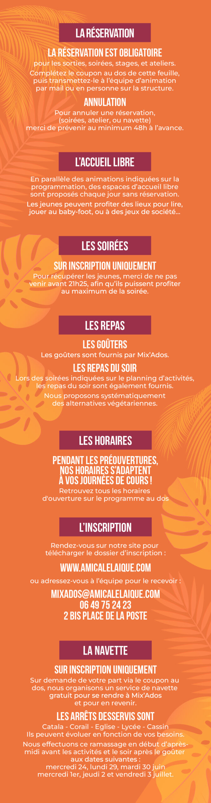 INFOS PRATIQUES