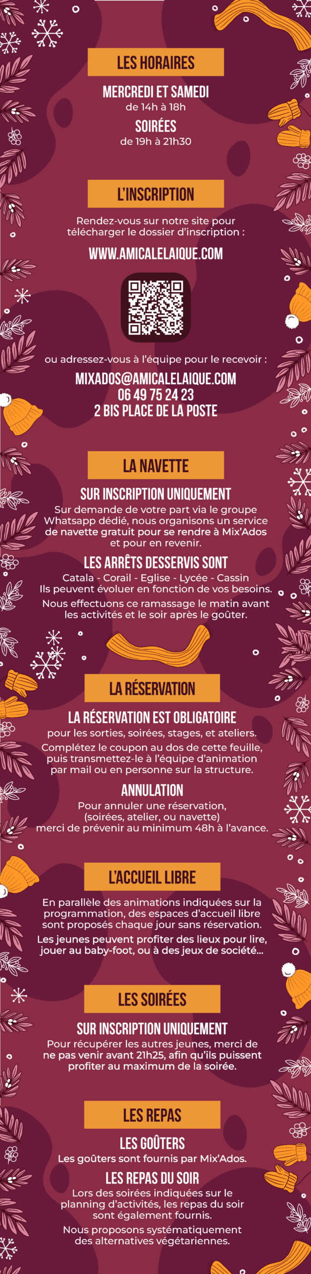 INFOS PRATIQUES RECOUPEES