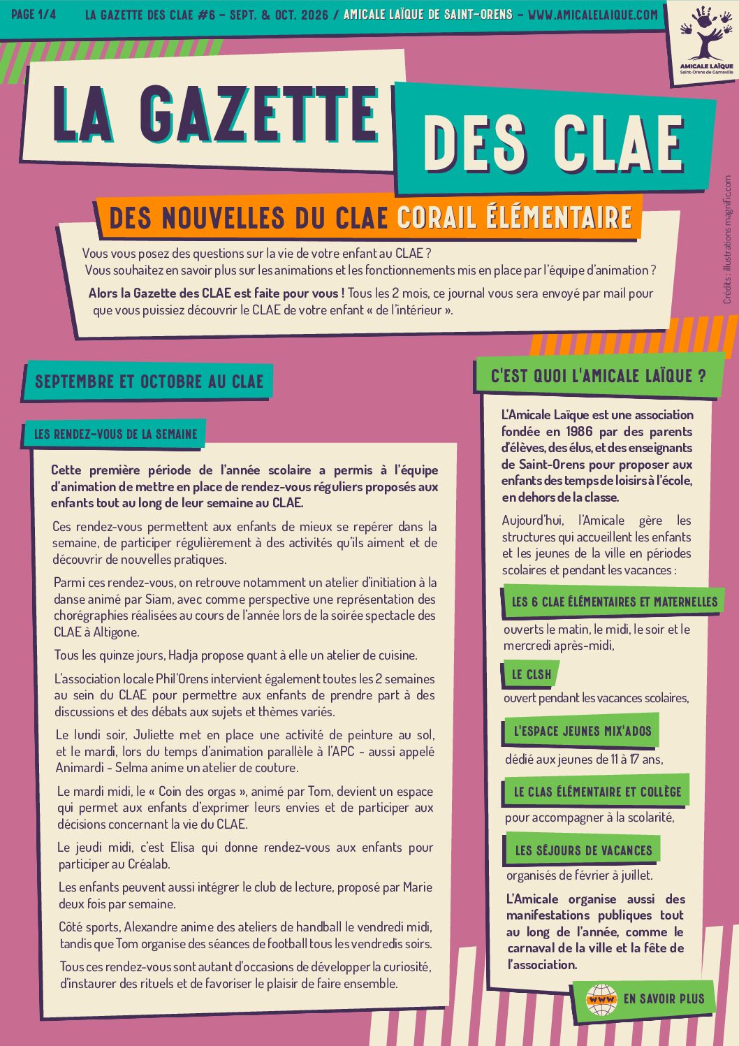 GAZETTE CLAE - CORAIL ELEM - SEPT OCT 26