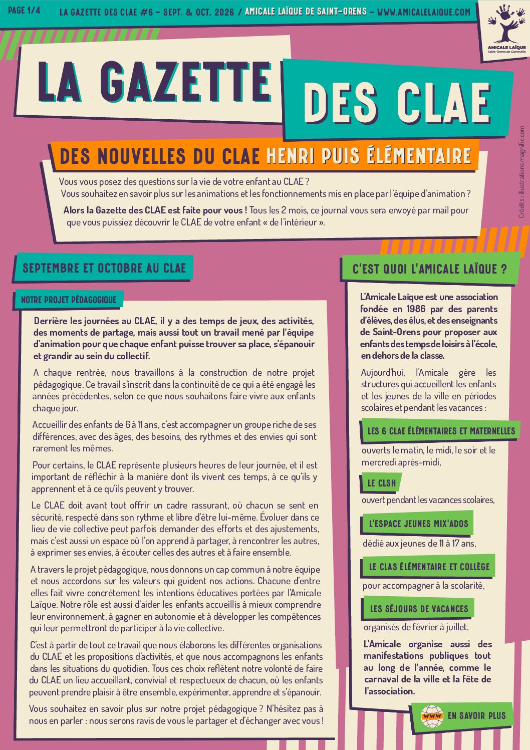 GAZETTE CLAE - HENRI PUIS ELEM - SEPT OCT 26