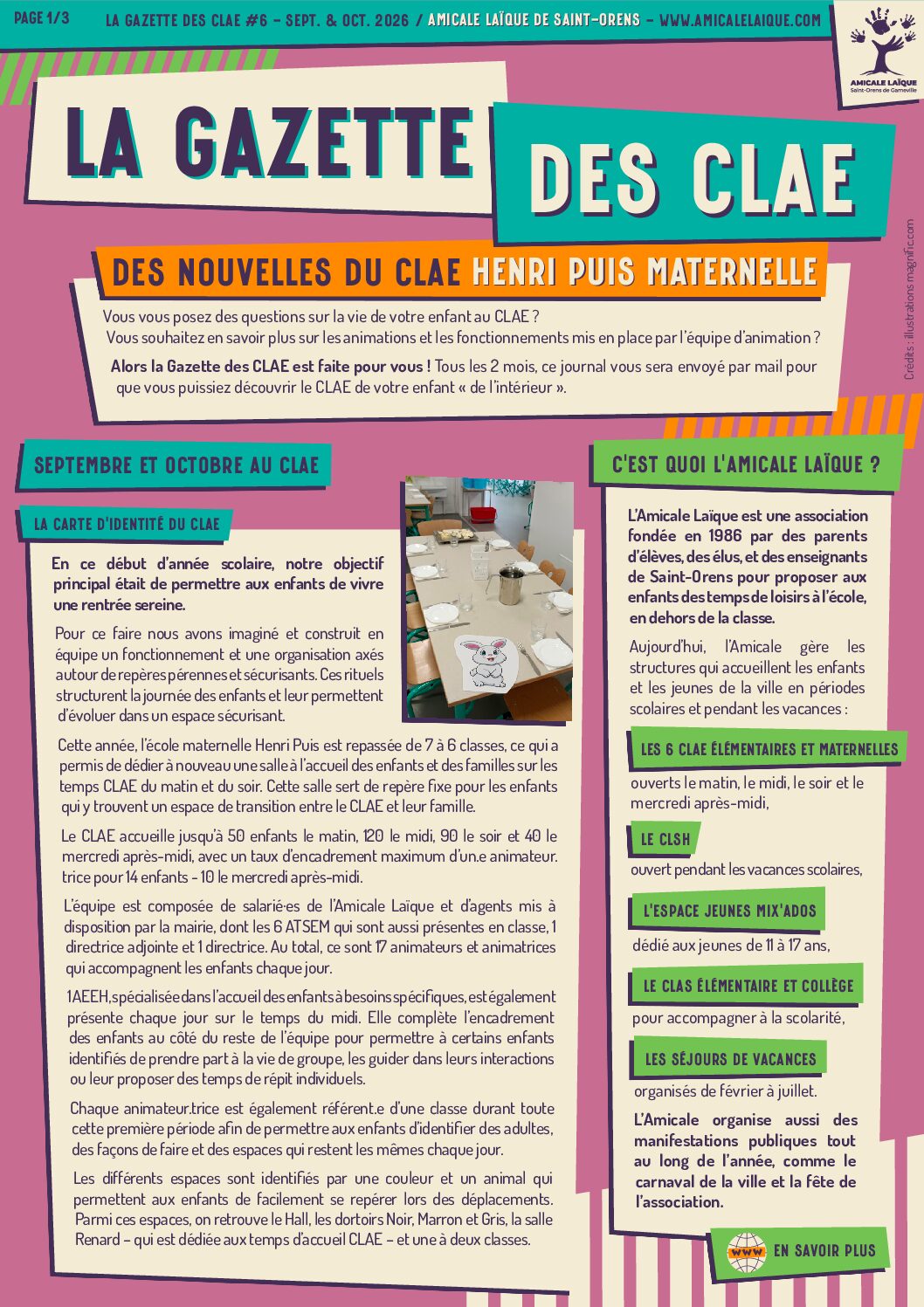 GAZETTE CLAE - HENRI PUIS MATER - SEPT OCT 26